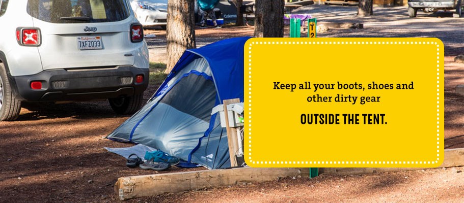 Keep things outside your tent
