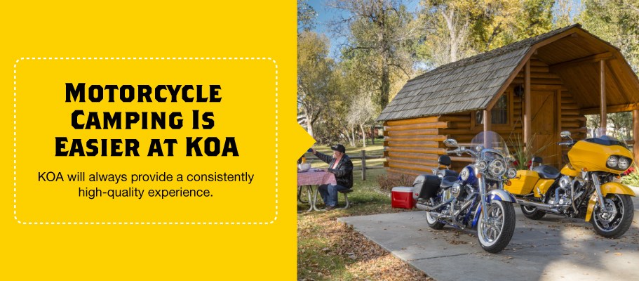 Motorcycle Camping is Easy at KOA Campgrounds