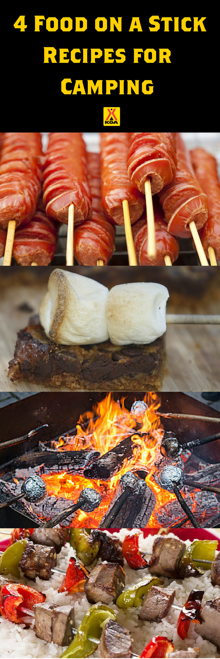 Make these fun camping recipes - all food you can easily make on a stick! 