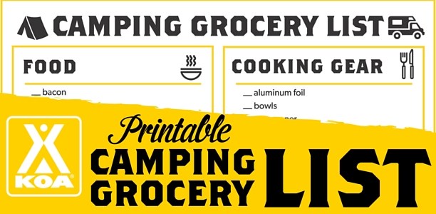 Printable Camping Grocery List | KOA Camping Blog