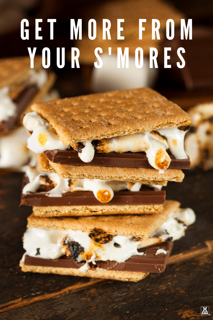 Don't just stop at basic s'mores. Learn fun swaps, new recipes and even tasty cocktails inspired by s'mores! #smore #camping