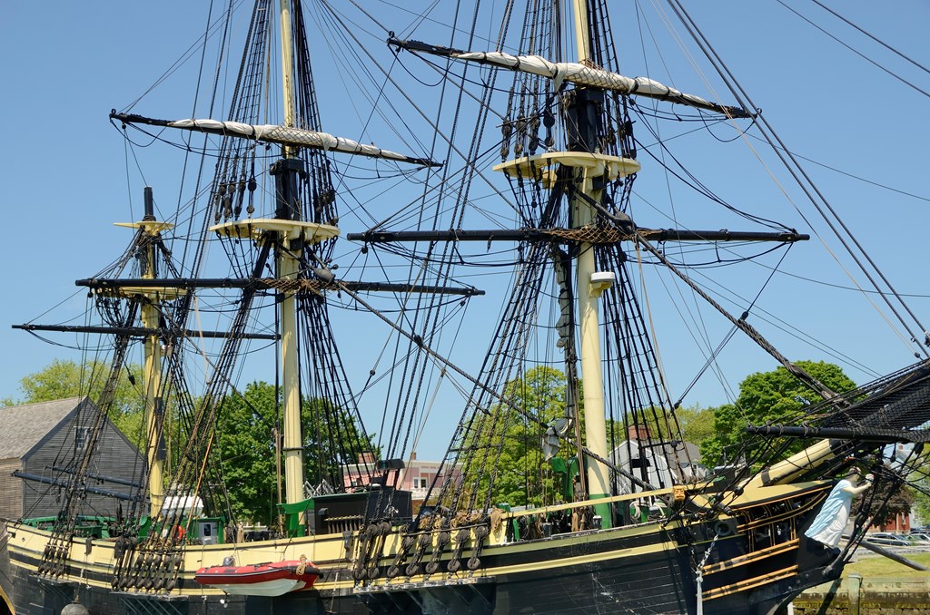 The 'Friendship', a 171 foot reconstruction of a three masted ship built in 1797. The Salem Maritime National Historic Site is operated and maintained by the National Park Service.